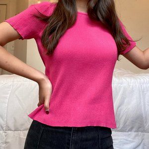 Pink knit tshirt from Petite Sophisticate!